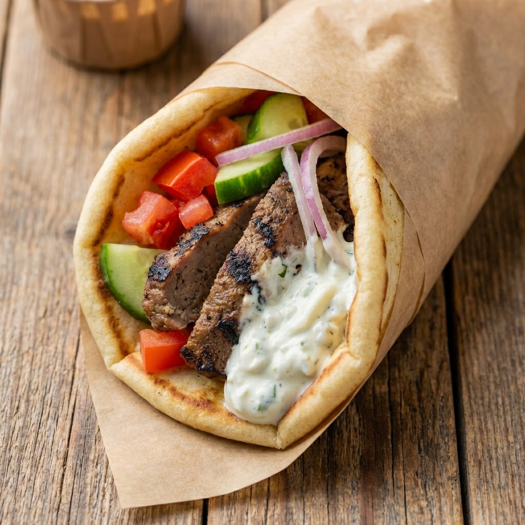 Flame-Grilled Lamb Gyro Wrap